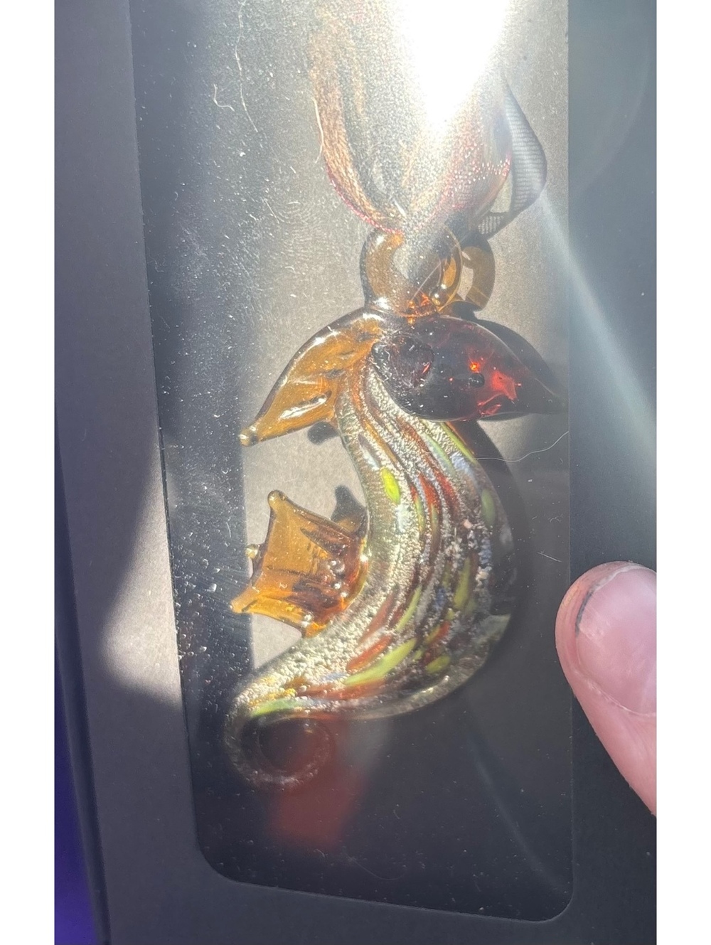 Handmade Glass Fish Pendant Necklace